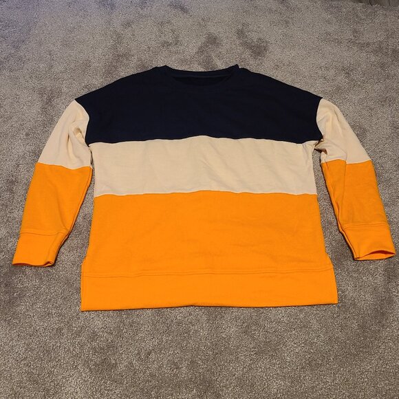 💥3/$30💥 NWOT sweater, tri color striped, side split at waist - Picture 1 of 5